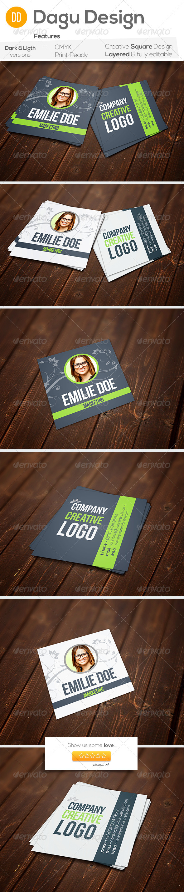 Square Floral Business Card - Creative Business Cards