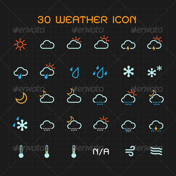 Color Weather Icon Set - Icons