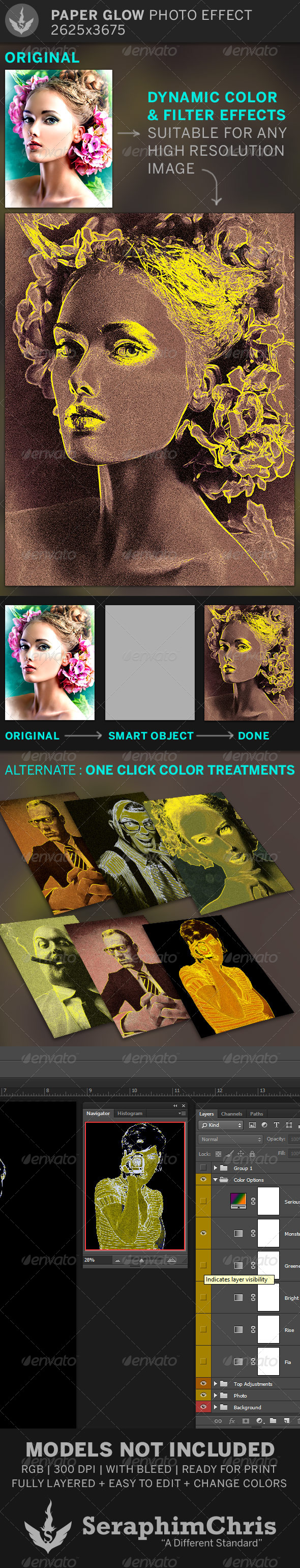 Paper Glow Photo Effect Template - Artistic Photo Templates