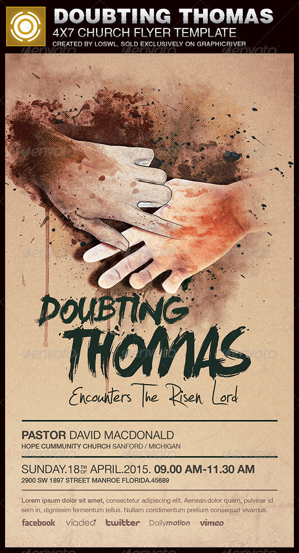 Doubting Thomas Church Flyer Template - Church Flyers