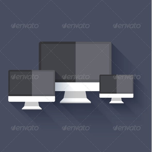 Flat Technology Background - Computers Technology