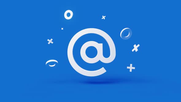 Email 3d Icon on a Simple Blue Background  Seamless Animation Loop alt