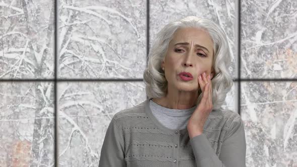 Close Up Mature Woman Suffering From Toothache alt