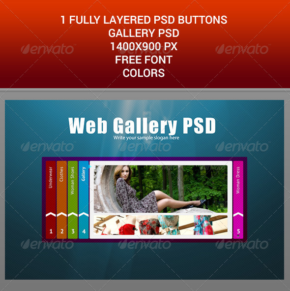 WEB BUTTONS GALLERY PSD TEMPLATE - Buttons Web Elements