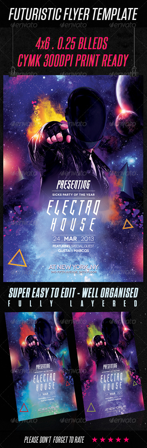 Futuristic Flyer Template - Clubs & Parties Events