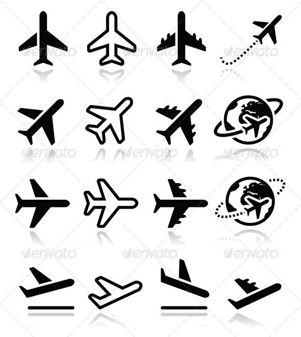 Airport Icons - Travel Conceptual