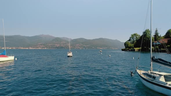 Boats and Yachts Docked in Italian Coast Marina alt