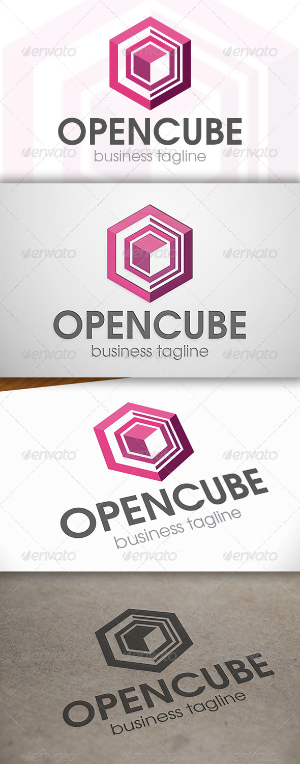 Open Cube Logo - Vector Abstract