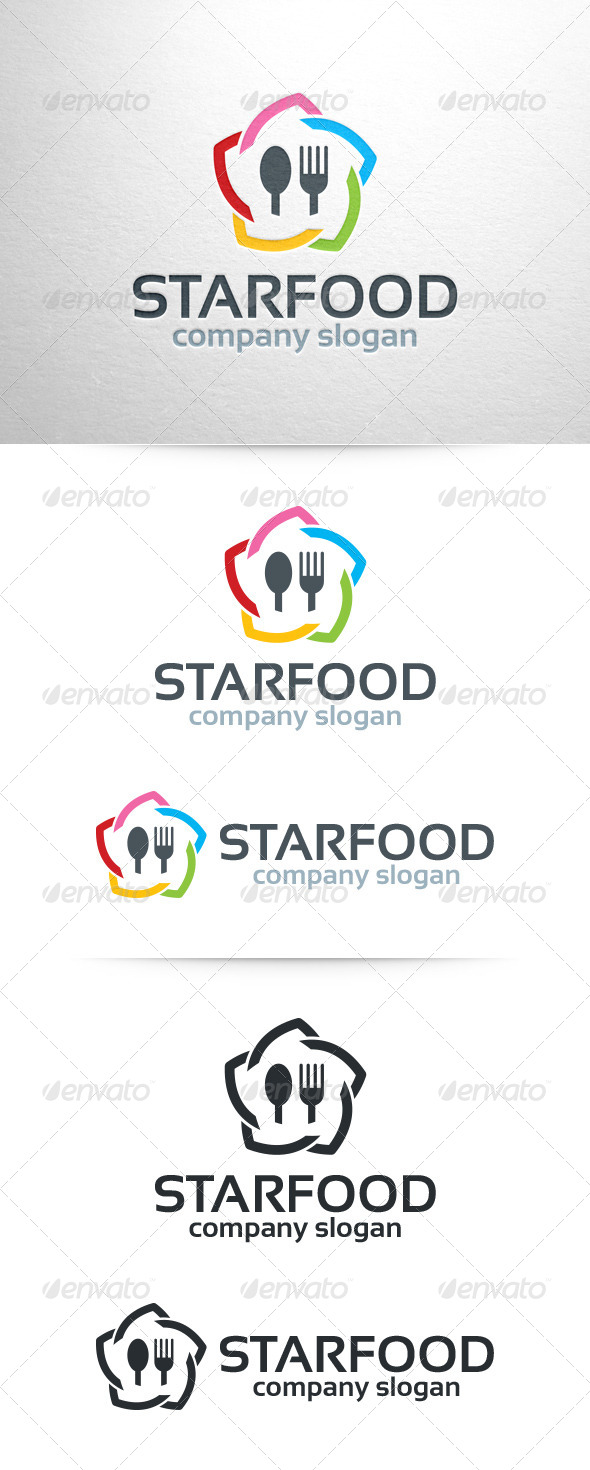 Star Food Logo Template - Food Logo Templates