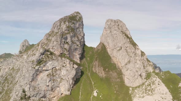 Amazing aerial of high mountain top, Stock Footage VideoHive