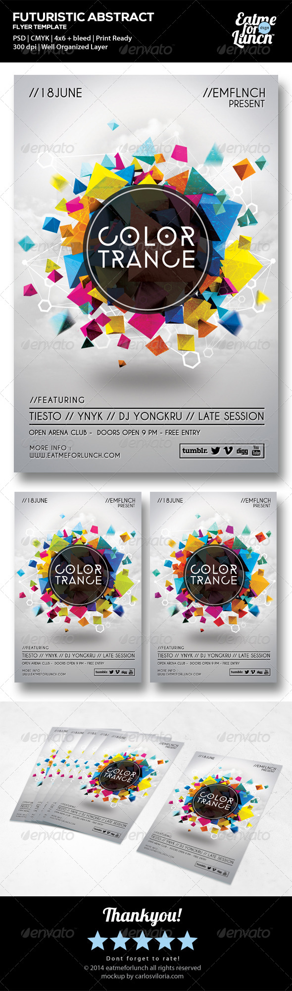 Futuristic Electronic/Dance/Club Flyer Templates - Clubs & Parties Events