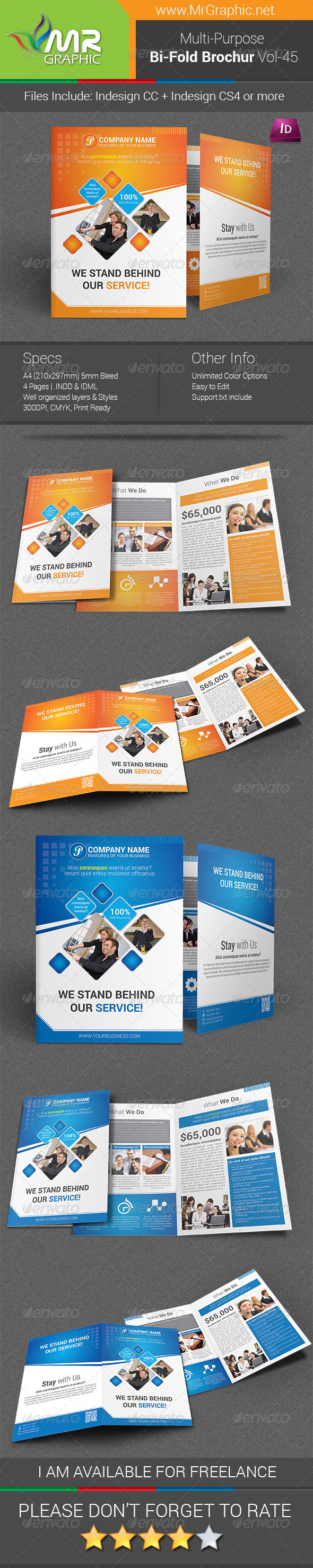 Multipurpose Bifold Brochure Template Vol-45 - Corporate Brochures