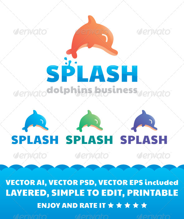 Splash - Dolphin Business - Animals Logo Templates