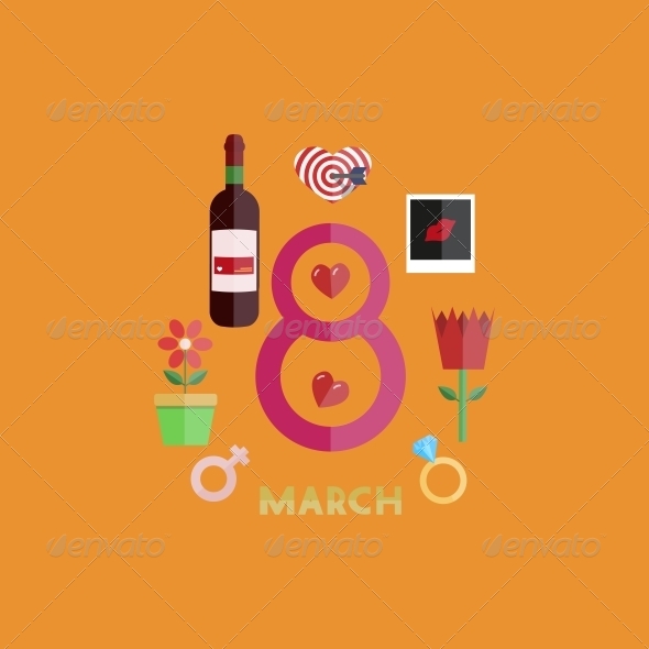 Vector Flat Modern 8 March Backgrounds. EPS10 - Miscellaneous Seasons/Holidays