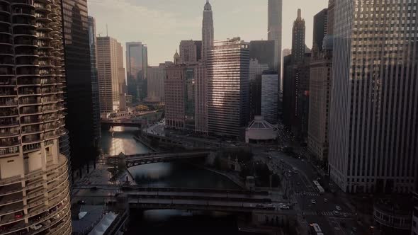 Chicago Riverwalk - Aerial View  alt