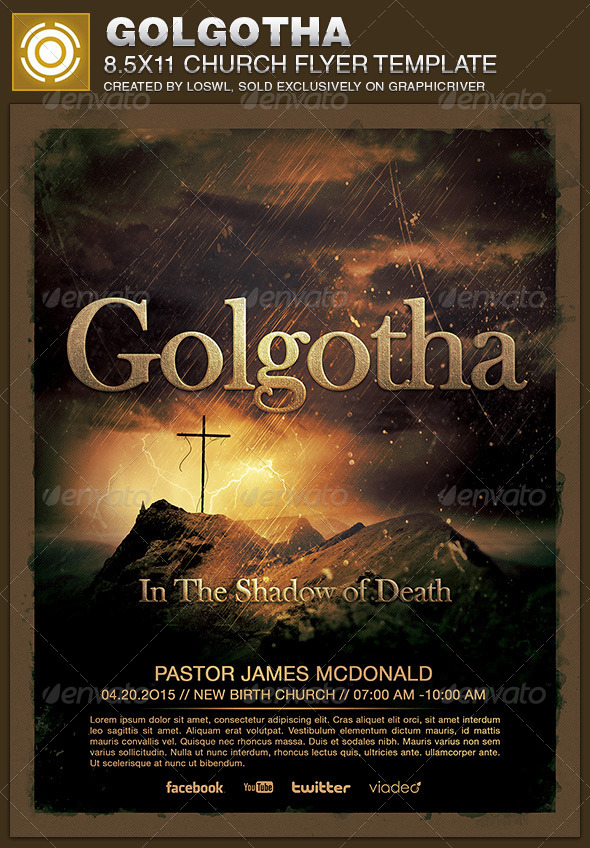 Golgotha Church Flyer Template - Church Flyers
