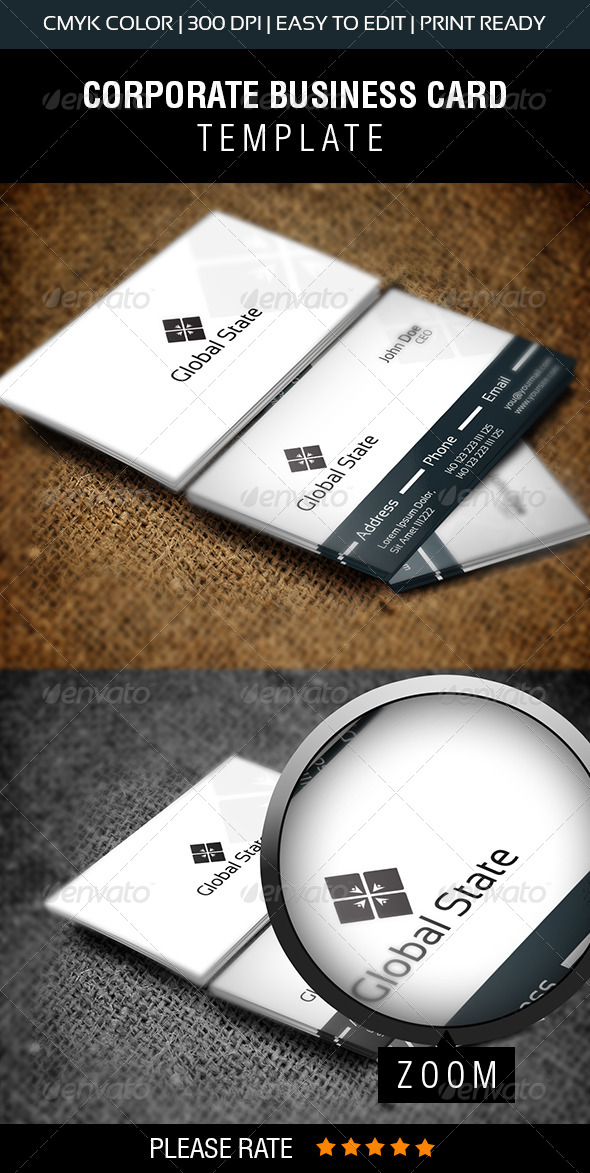 Global State Business Card - Corporate Business Cards