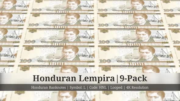 Honduran Lempira | Honduras Currency - 9 Pack | 4K Resolution | Looped alt