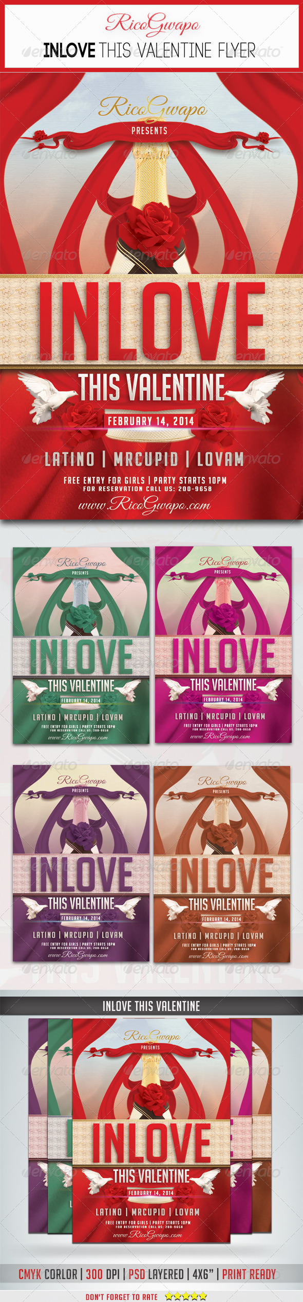 Inlove This Valentine Flyer Template - Flyers Print Templates