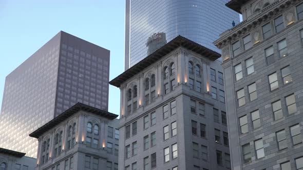 Pan right of apartment blocks alt