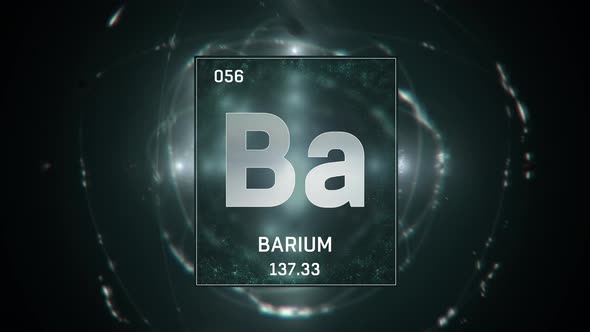 Barium as Element 56 of the Periodic Table on Green Background