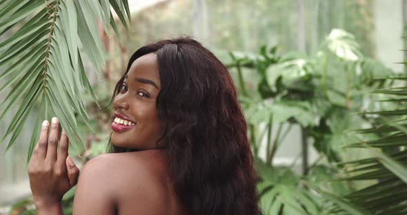 Shooting From the Bare Back Close Up of Mixed Race Woman Beautiful Young Human alt