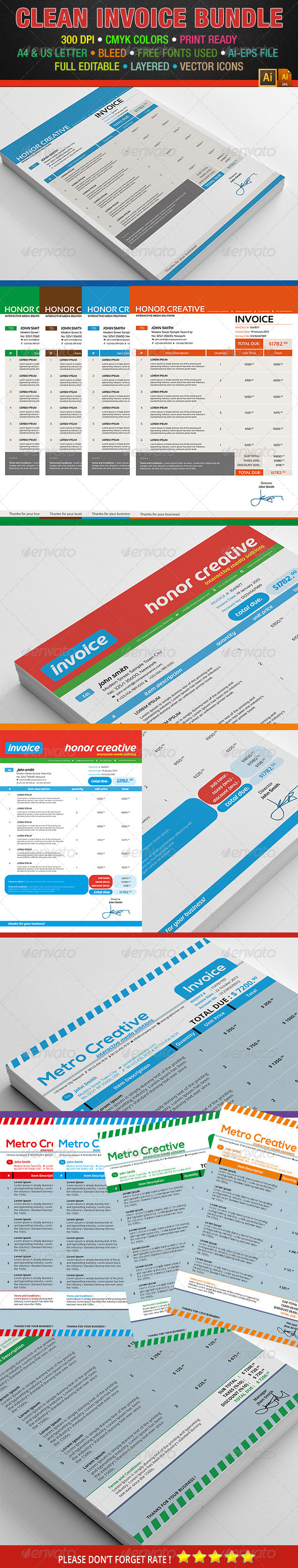 3 in 1 Unique Invoice Bundle 01 - Proposals & Invoices Stationery