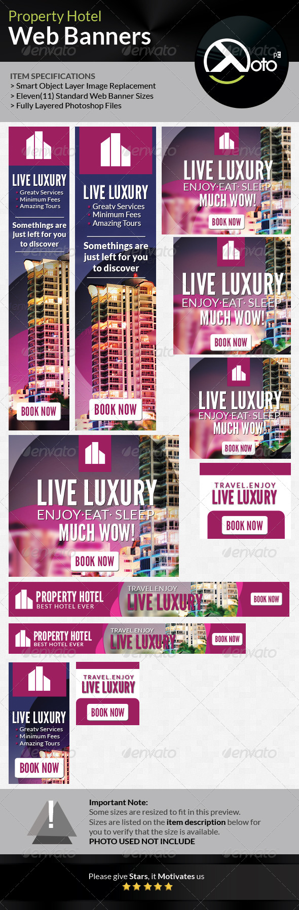 Property Hotel Web Banner - Banners & Ads Web Elements