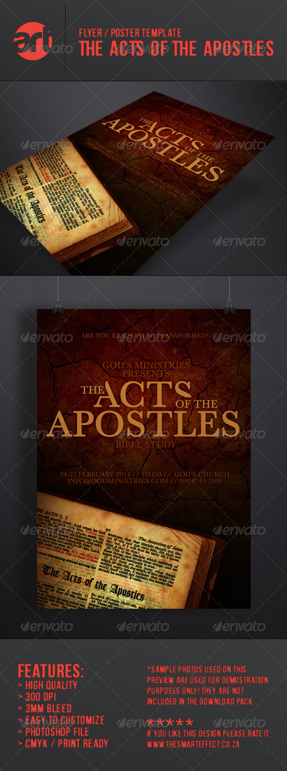 The Acts of the Apostles Flyer/Poster - Church Flyers