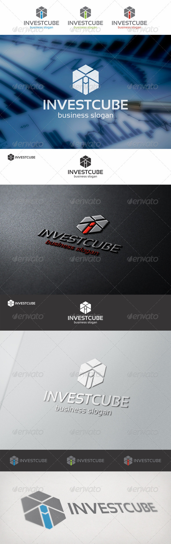 Invest Cube Logo Template - Vector Abstract
