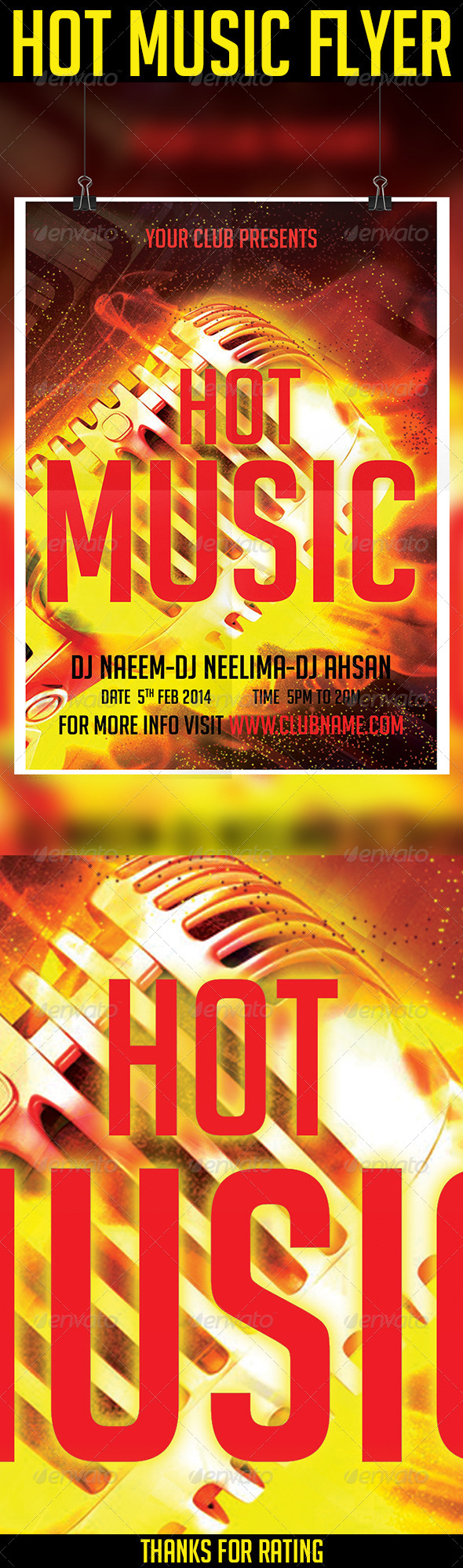 Hot Music Flyer - Flyers Print Templates