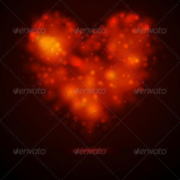 Shiny Lights Abstract Heart - Valentines Seasons/Holidays