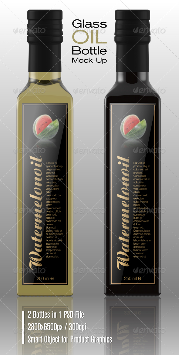 Glass Oil Bottle Mock-Up - Food and Drink Packaging