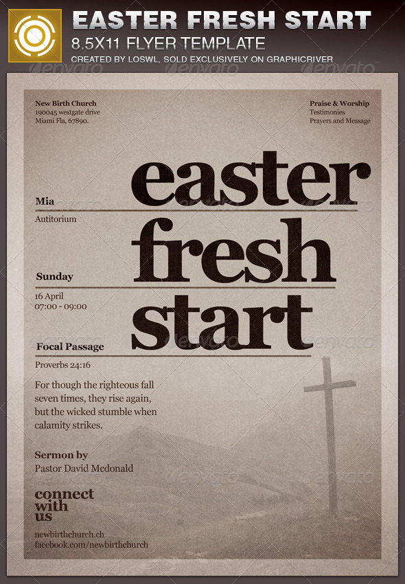 Easter Fresh Start Church Flyer Template - Church Flyers