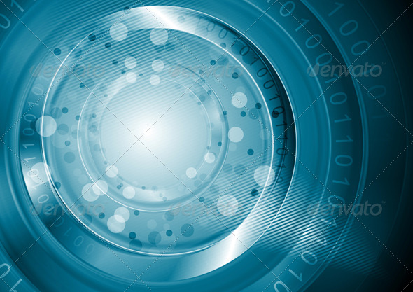 Bright Blue Hi-Tech Vector Design - Backgrounds Decorative