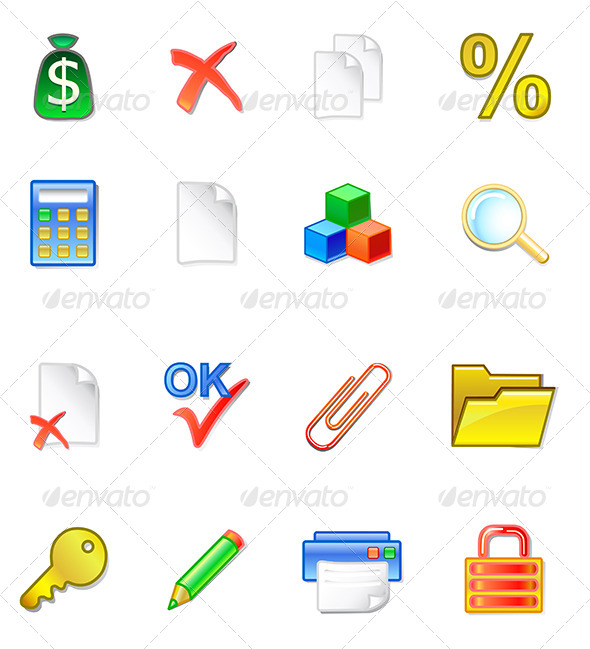 Accountant Icons - Web Elements Vectors