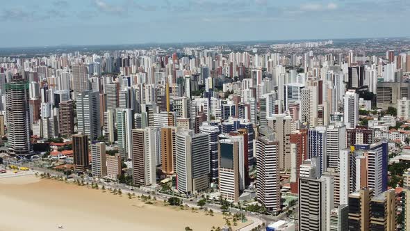 Tropical beach scenery of Fortaleza. Northeast Brazil. Ceara state. alt