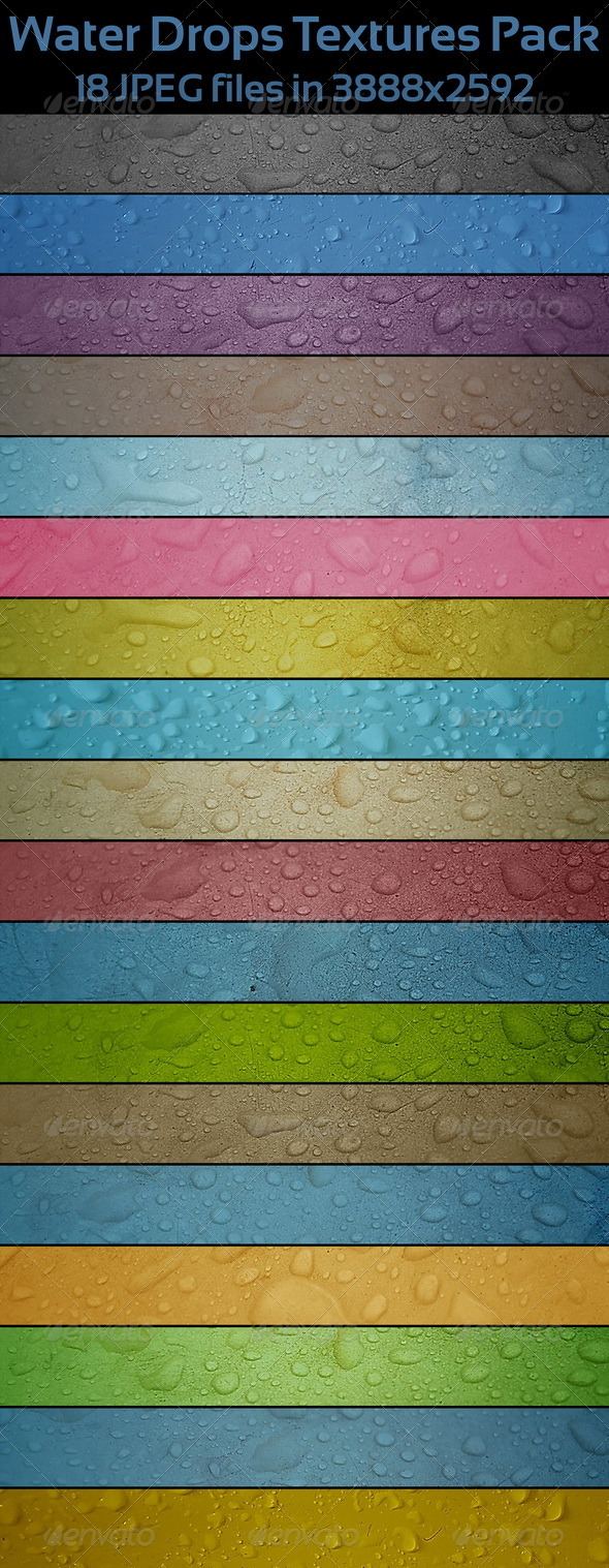 Water Drops Textures Pack - Nature Backgrounds