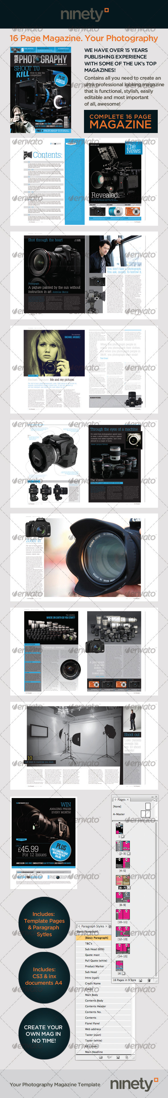 Your Photography 16 Page Magazine Template - Magazines Print Templates