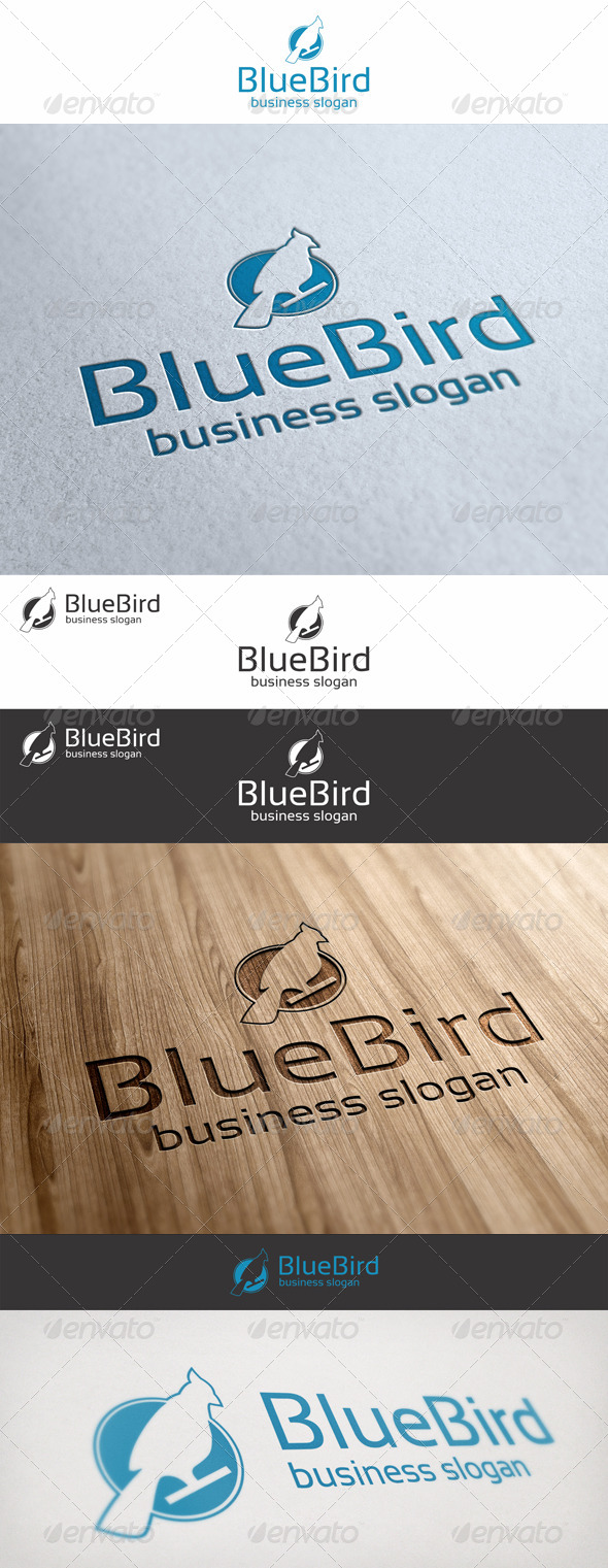 Blue Bird Logo - Animals Logo Templates
