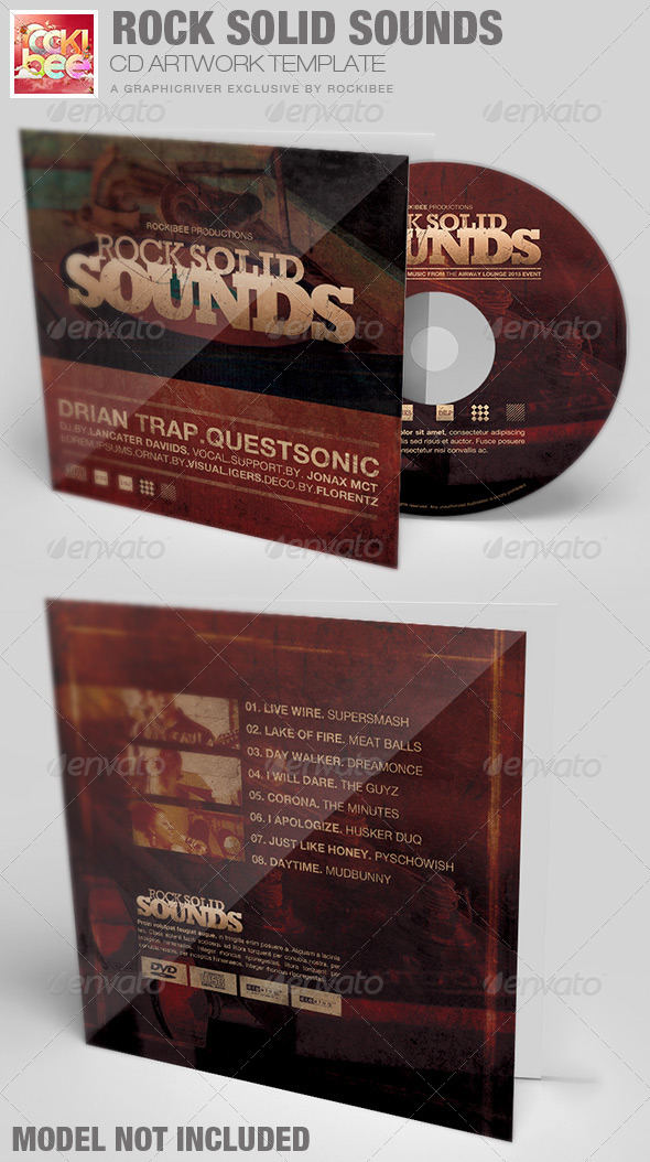 Rock Solid Sounds CD Artwork Template - CD & DVD Artwork Print Templates