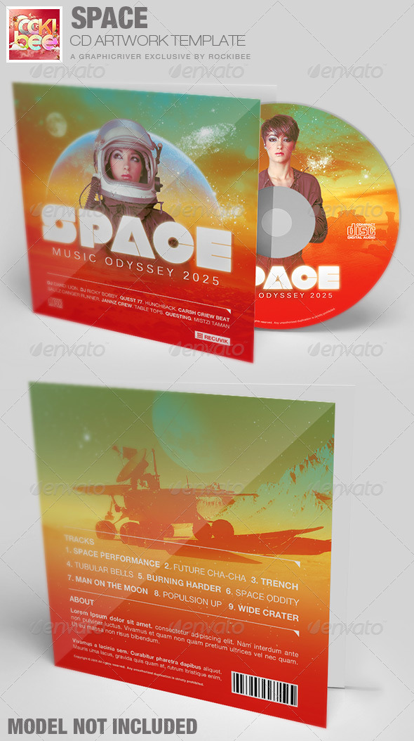 Space CD Artwork Template - CD & DVD Artwork Print Templates