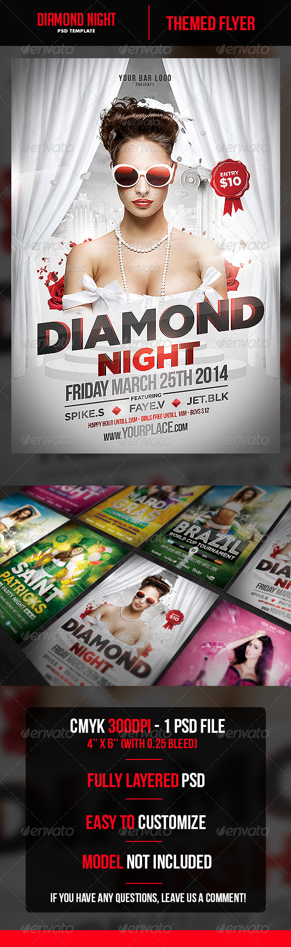 Diamond Night Flyer Template - Clubs & Parties Events