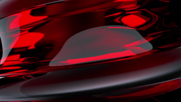 Abstract 3D Glossy Grey and Red Transparent Shape Formation Rotating Loop