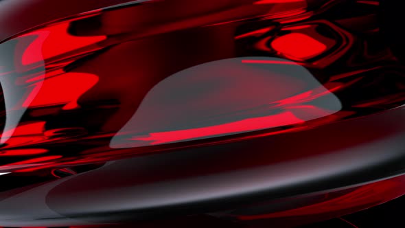 Abstract 3D Glossy Grey and Red Transparent Shape Formation Rotating Loop alt