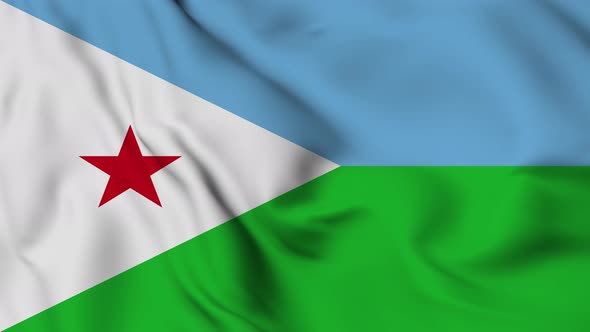 Djibouti flag seamless waving animation