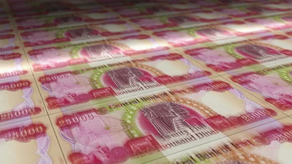 Iraq Dinar money sheet printing seamless loop alt