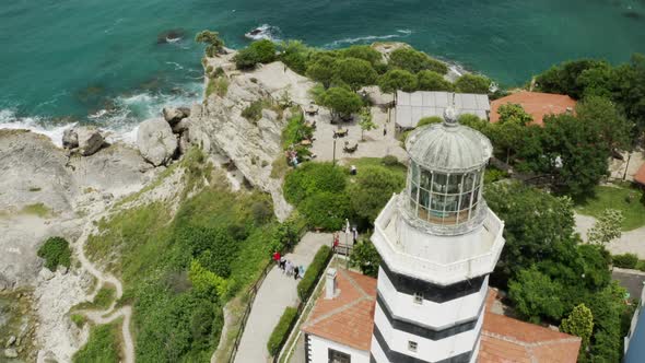 Sea And Lighthouse Aerial View 