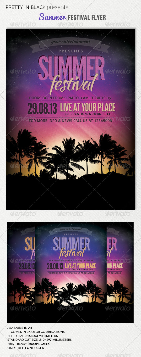 Summer Festival Flyer - Flyers Print Templates