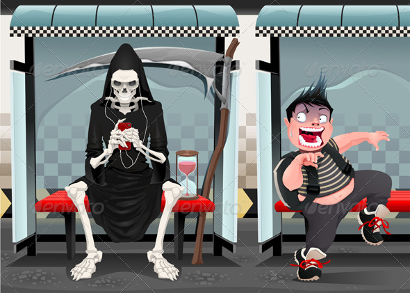 Meetings on the Subway Station. - Halloween Seasons/Holidays